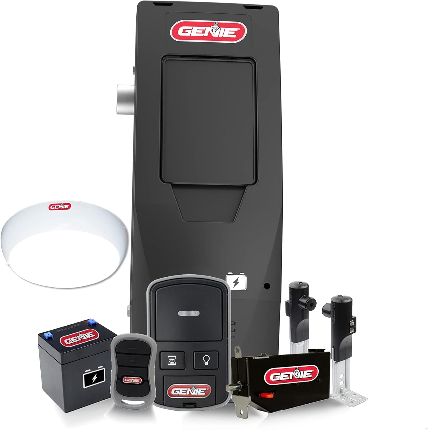 Genie 6072H-B Wall Mount Garage Door Opener with Battery Backup, Wall Mounted & Space Saving & 6072H-O Residential Wall Mounted Garage Door Opener, Black