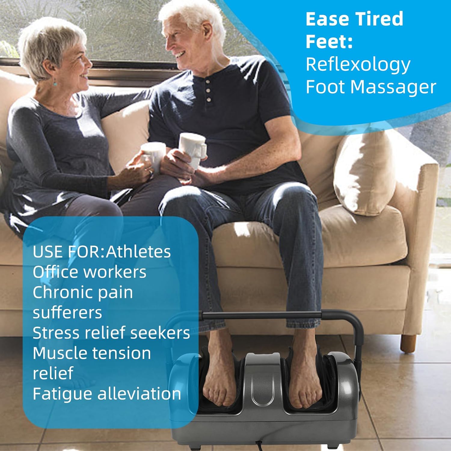 Shiatsu Foot Massager with Heat, Deep Tissue Massage Electric Massage for Feet Calf Arm Muscle Relax, Feet Massager for Circulation and Pain Relief
