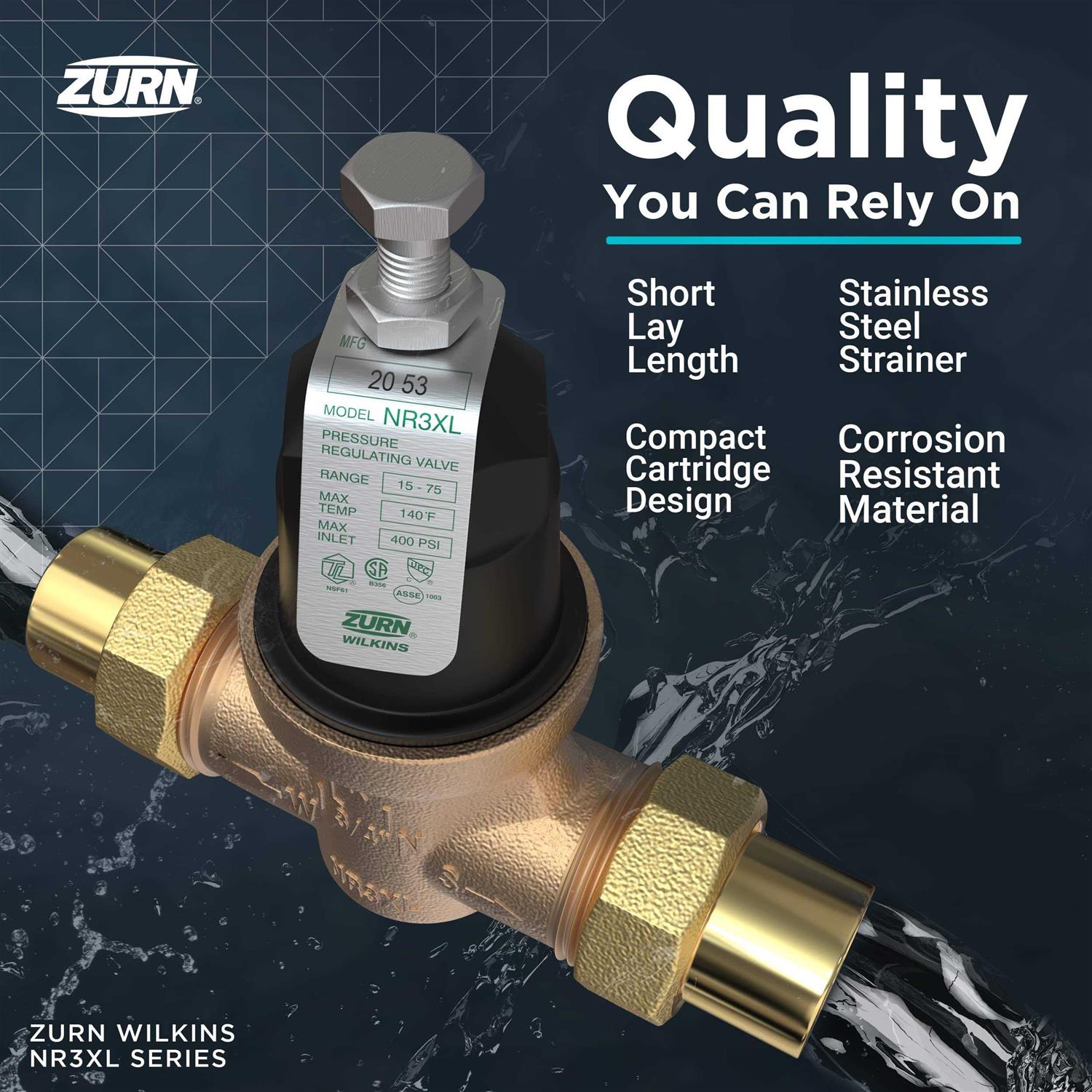 Zurn Wilkins 34-NR3XLDU 3/4 Pressure Reducing Valve - Shop Hardware Tools Online Store