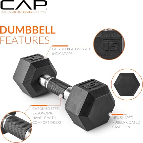 CAP Barbell 150 lb Dumbbell Set with 2-Tier Rack | Multiple Options
