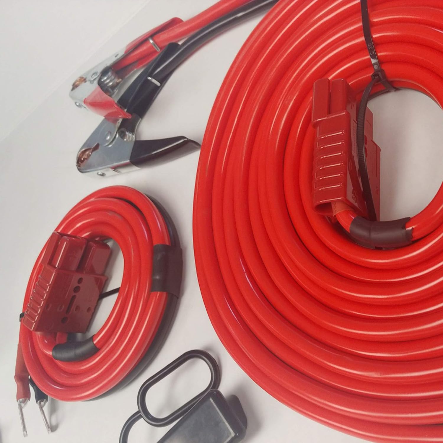 1GA 32FT Permanent Installation kit Jumper Battery Cables with QUICK-CONNECT Plug 32Ft Booster Jump-Start Pack of 2