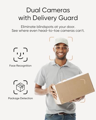 eufy Security Video Doorbell E340 (Battery Powered), Dual Cameras with Delivery Guard, 2K Full HD and Color Night Vision, HomeBase S380 Compatible, No Monthly Fee