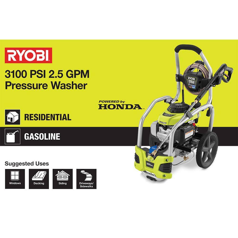 Ryobi 3100-PSI 2.5-GPM Honda Gas Pressure Washer with Idle Down