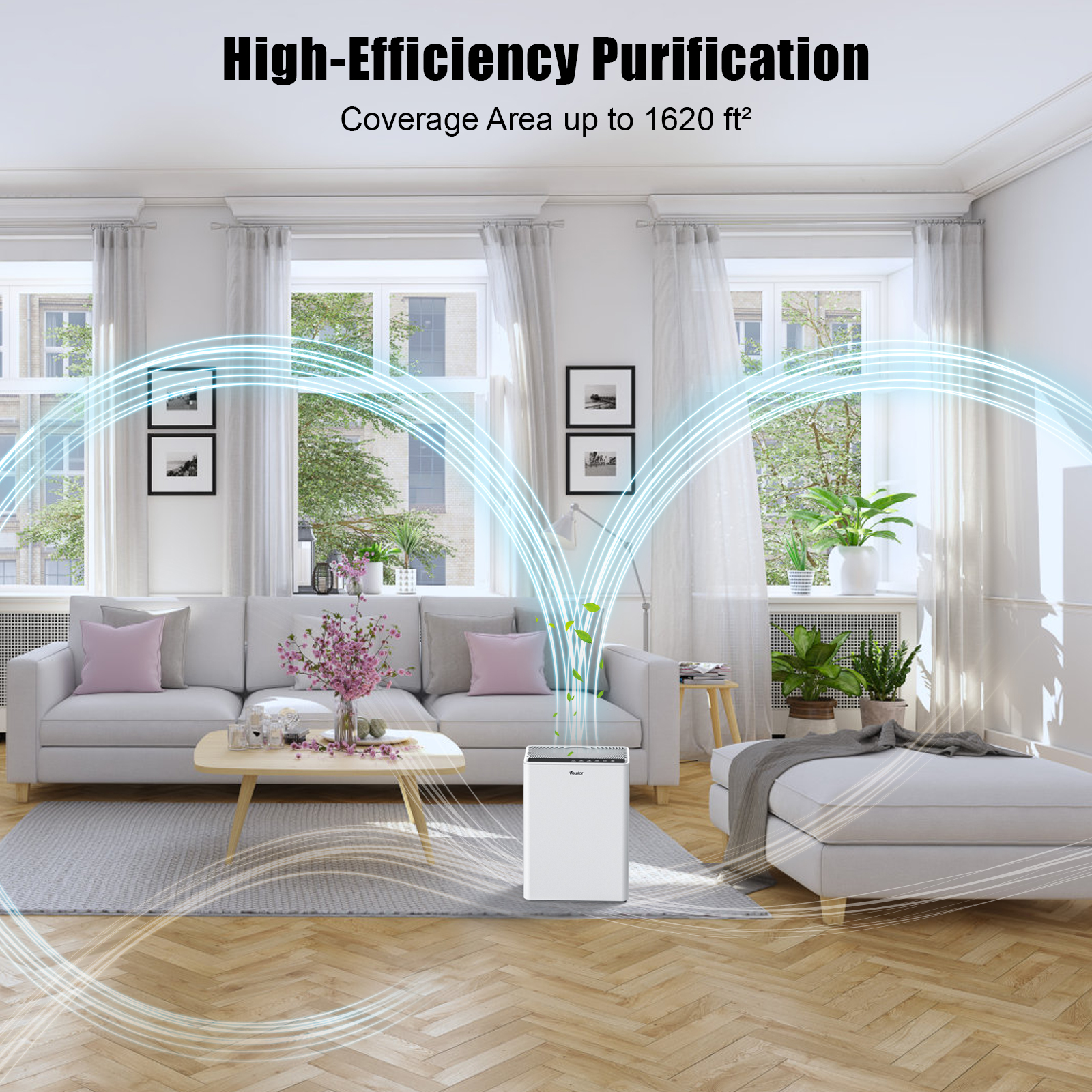 VEWIOR Air Purifiers Large Room up to 1730 Sq.Ft, H13 HEPA Air Cleaner for Pets Dander Smoke Pollen