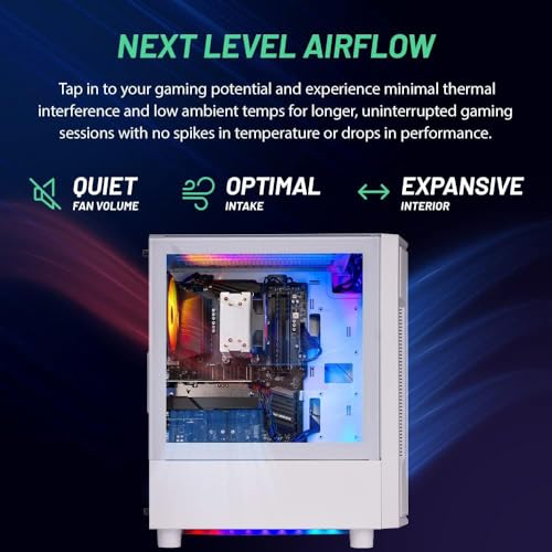 Skytech Gaming Blaze 3.0 Gaming PC Desktop - AMD Ryzen 5 3600 3.6GHz, 3060 12GB, 16GB DDR4 3200, 1TB SSd, 600W Gold PSU, Windows 10 Home 64-bit, AC WiFi, White