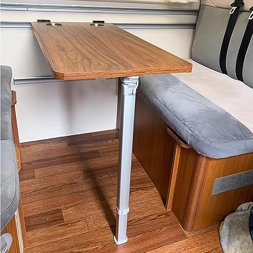 Rv Dinette Table, Wall Mounted Desk, Folding Wall Table, Fold Down Table, Wall-Mounted Table, White Adjustable Steel Brackets, for Rv, Home Office, Bedroom or Kitchen (Wood Grain 39x79cm/15x31in)