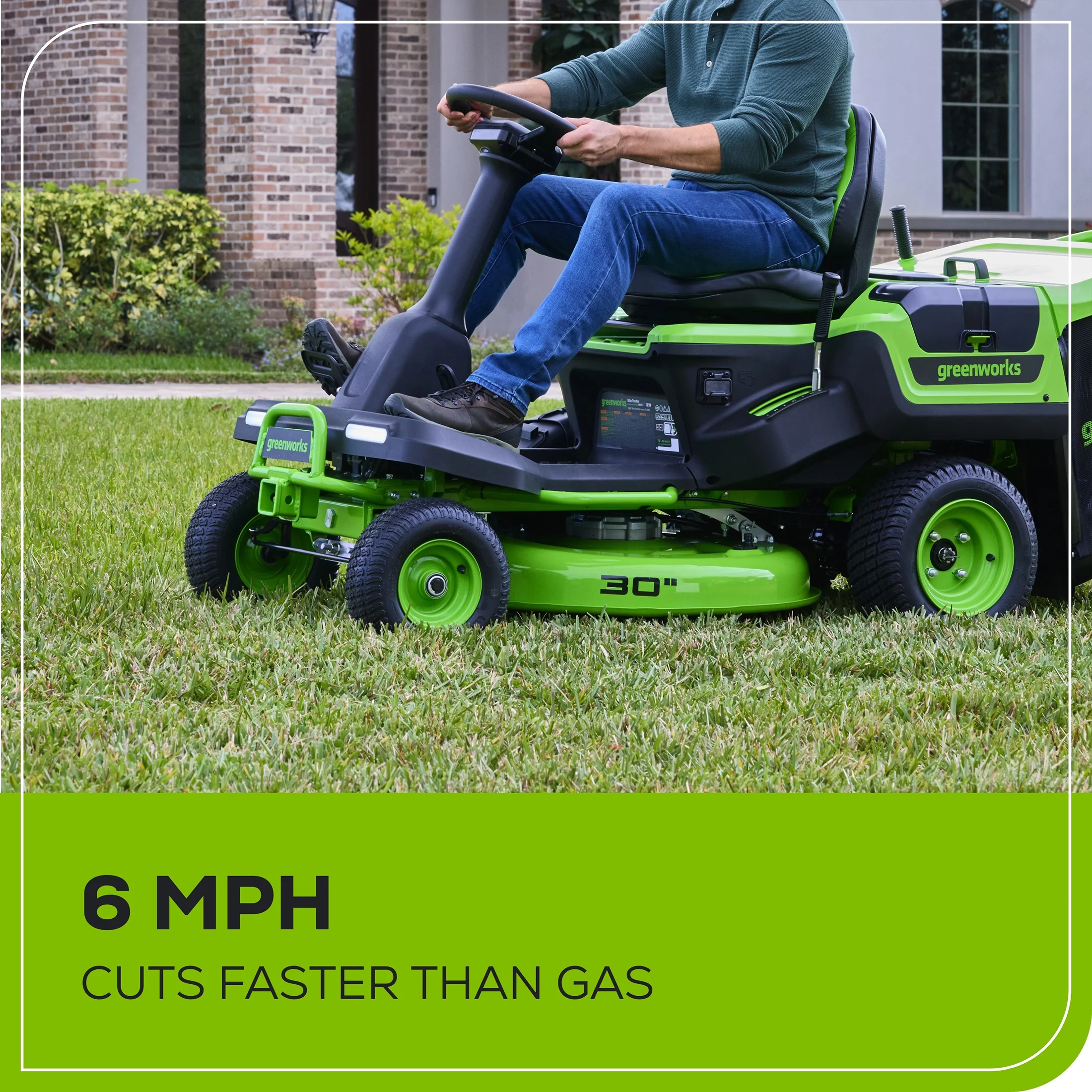 Greenworks 60V 30” CrossoverT Riding Lawn Tractor with (2) 8.0 Ah, (2) 4.0 Ah Batteries & 600-Watt Charger 7421902