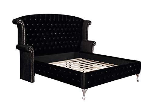 Deanna Tufted Upholstered Bed Black, Queen