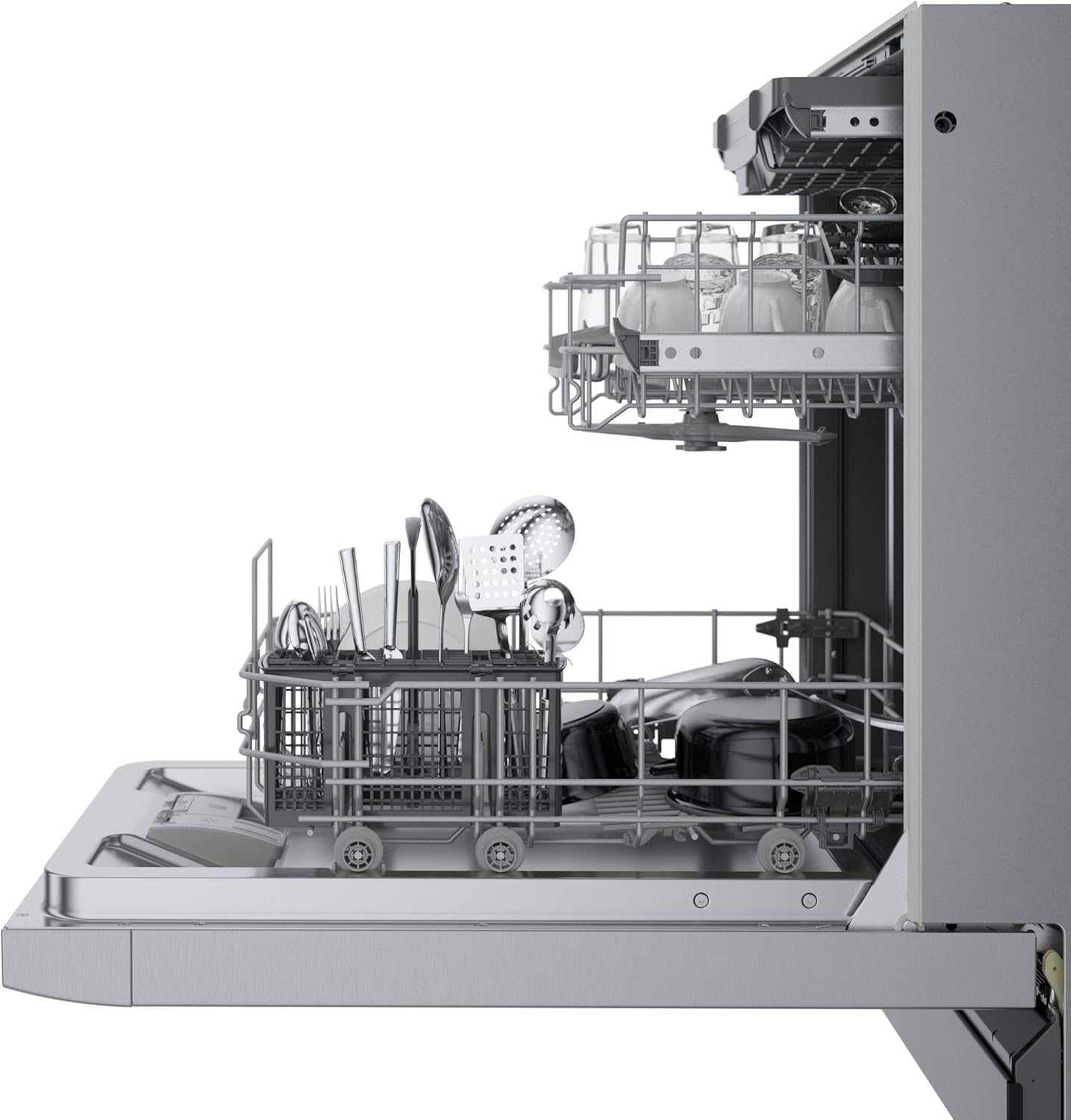 Bosch 300 Series ADA 18" Stainless Steel Recessed Handle Dishwasher - SPE53B55UC