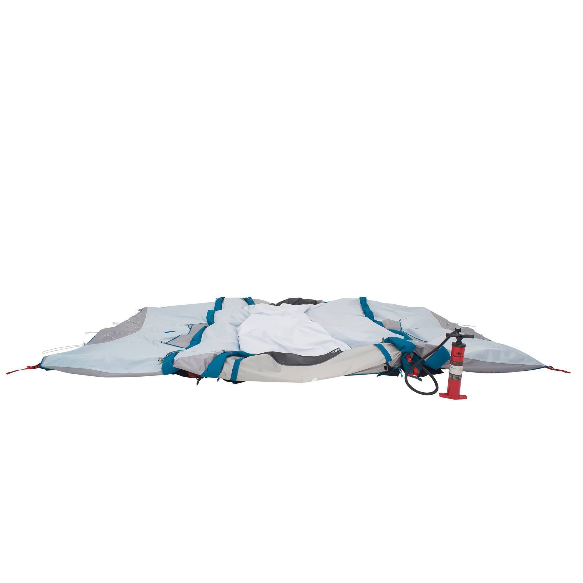 Quechua Air Seconds Fresh u0026 4.2 Inflatable Camping Tent, 4 Person in Black