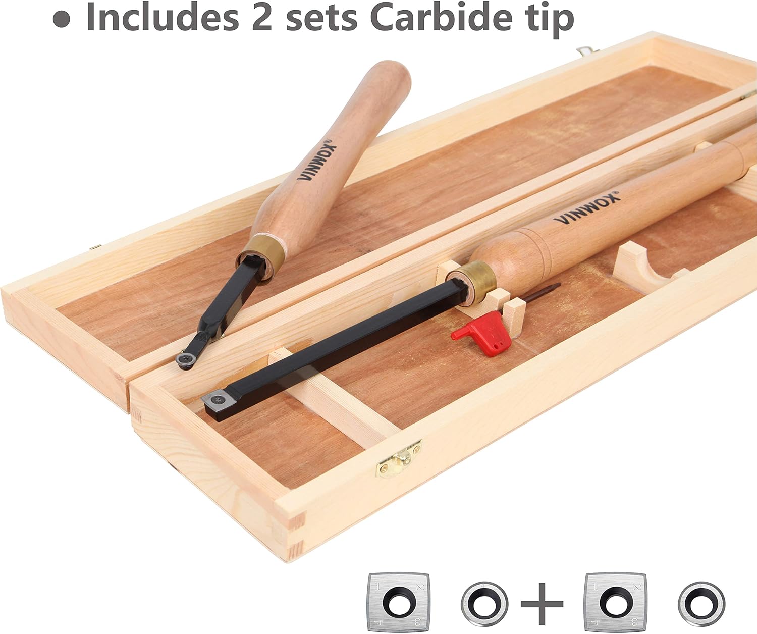VINWOX 3 PCS Carbide Wood Lathe Turning Tool Set, Carbide Lathe Turning Tool, Carbide Turning Tool, Including Rougher, Finisher, Detailer, Pen Turning tool, Pen Making