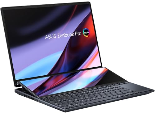 ASUS Zenbook Pro 14 Duo Gaming & Entertainment Laptop (Intel i9-12900H 14-Core, 32GB LPDDR5 4800MHz RAM, 1TB SSD, GeForce RTX 3050 Ti, Win 11 Home) with Microsoft 365 Personal, Dockztorm Hub
