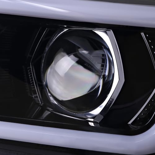 SPEC-D TUNING Black Housing Clear Lens Projector Headlights with Sequential LED Turn Signal Lights Compatible with 2015-2021 Subaru WRX STI with Halogen Headlight, L + R Pair Headlamp Assembly