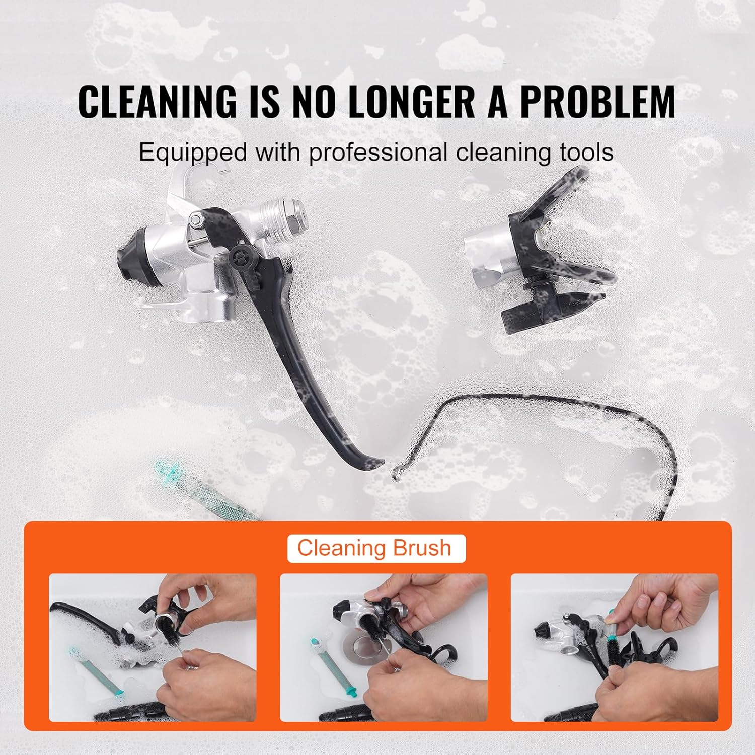 VEVOR Stand Airless Paint Sprayer, 3000PSI 750W Efficient Electric Airless Sprayer,for Home Interior and Exterior Furniture and Fences, Handheld Paint Sprayers, Fine and Even Painting Effect