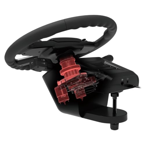 HORI Truck Control System for Windows 11/10 with Force Feedback Steering Wheel, Shifter Control Panel, & Pedals