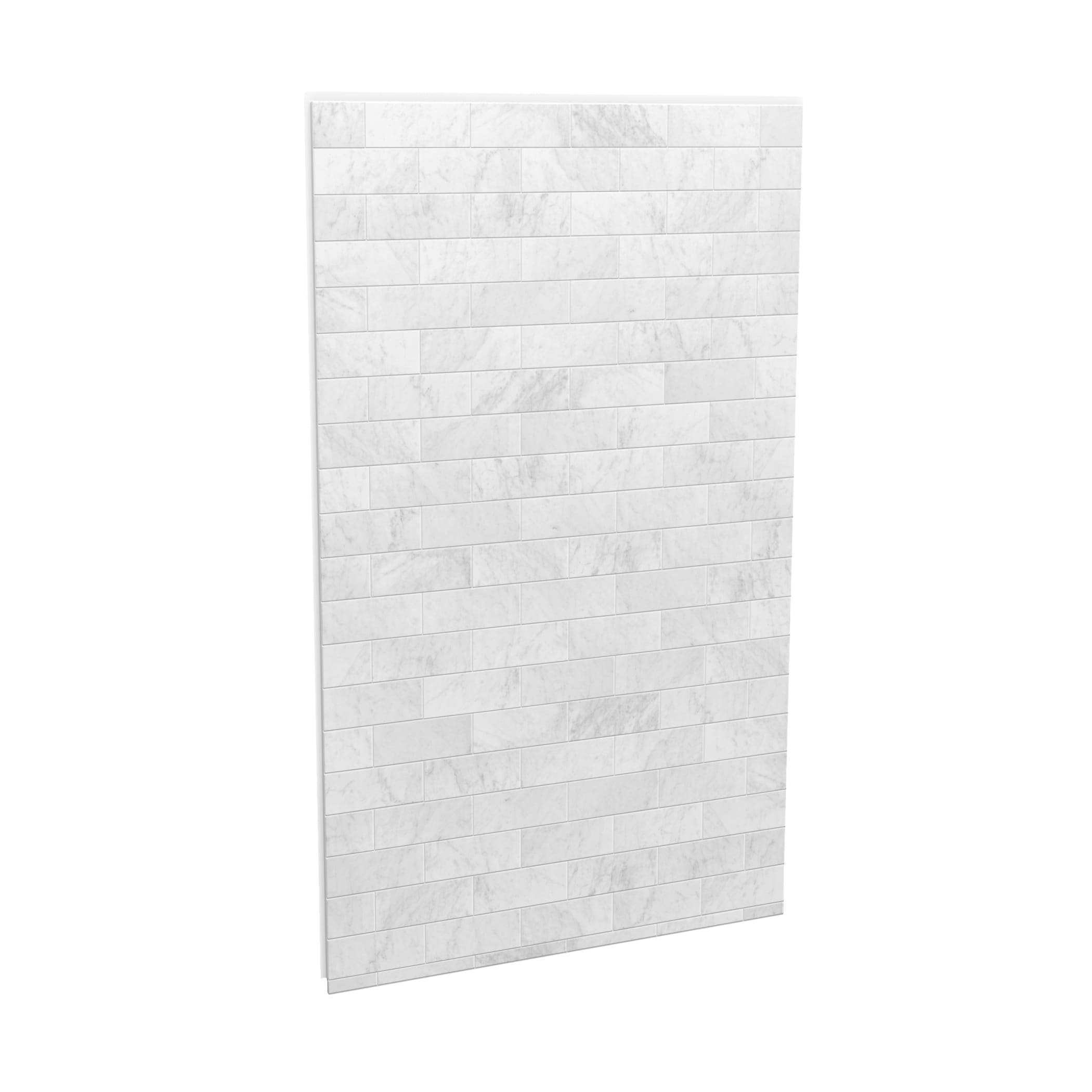 Maax utile 47.625-In x 80.875-in Marble Carrara Shower Surround Back Wall Panel in White | 103421-307-508-800
