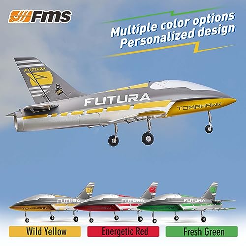 FMS Rc Jets Futura 64MM EDF Sport Jet Green rc Airplanes for Adults for Trainers EDF for Beginners 6 Channel Remote Control Planes PNP(NO Transmitter Batteries and Charger)