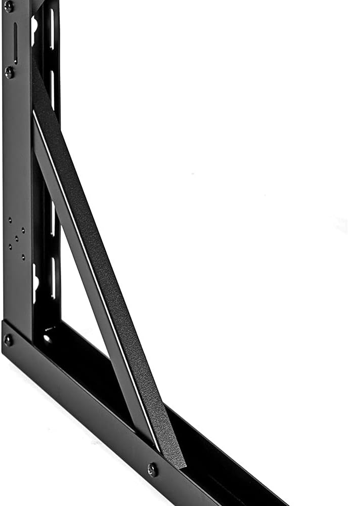 NavePoint 12U Wall-Mount Open Frame Network Equipment Rack, 24.81 Inch Depth, AV Rack, Home Network, 19" Rack-Mount Equipment, Includes Built-in Cable Management Slots, Server Rack, Steel, Black