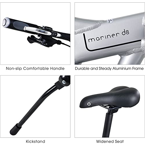 Dahon Mariner D8 Folding Bike, Lightweight Aluminum Frame; 8-Speed Gears; 20” Foldable Bicycle for Adults