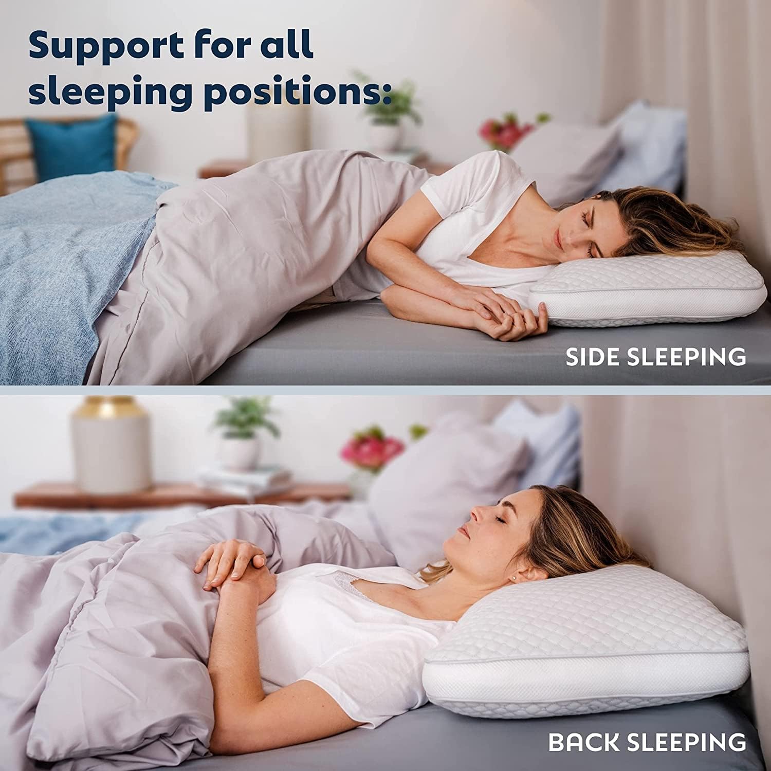PureComfort Curved Pillow - Adjustable Side Sleeper Pillow for Neck and Shoulder Pain - Cervical Contour Pillow for Sleeping - Memory Foam Loft Pillow for Back or Side Sleepers
