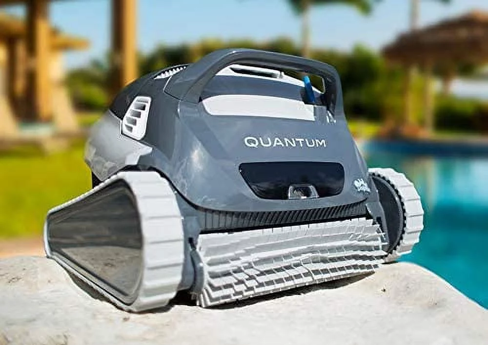 DOLPHIN Quantum Automatic Robotic Pool Cleaner with Extra-Large Filter Basket and Intense Waterline Scrubbing Power, Ideal for In-ground Swimming Pools up to 50 Feet
