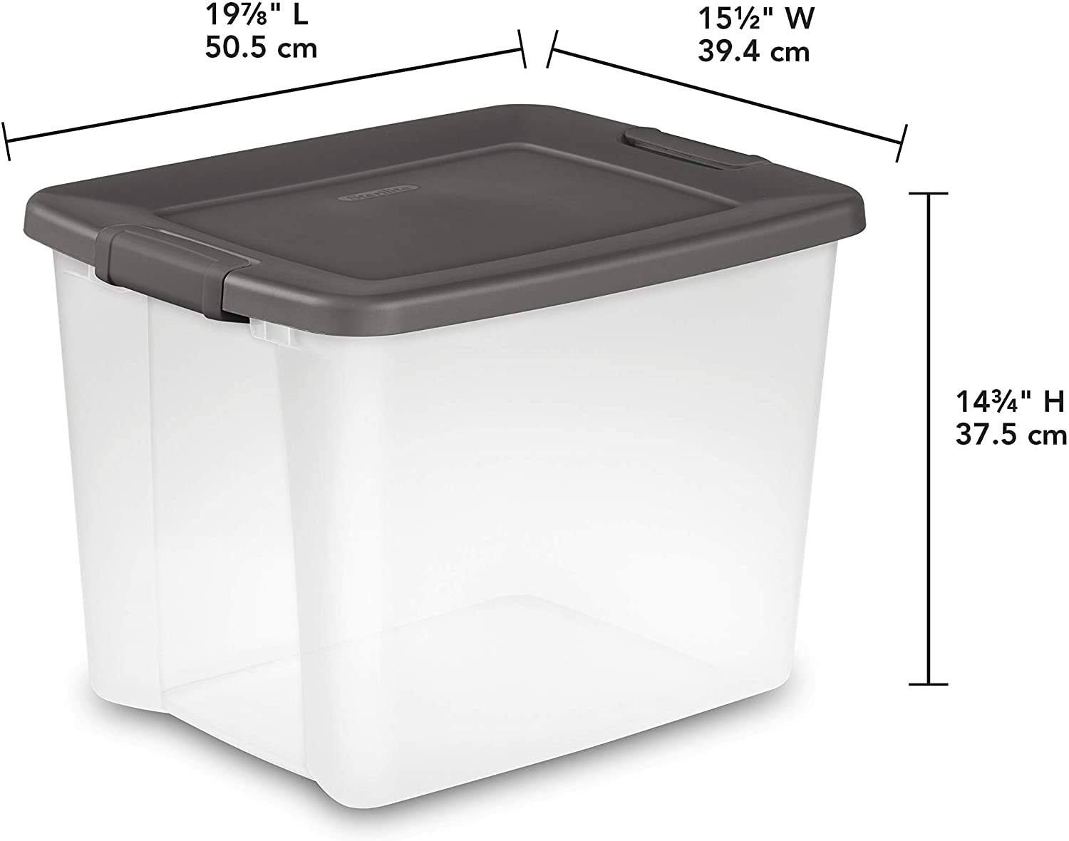 Sterilite 50 Quart Storage Clear Base Stackable Latching ShelfTote (18 Pack)