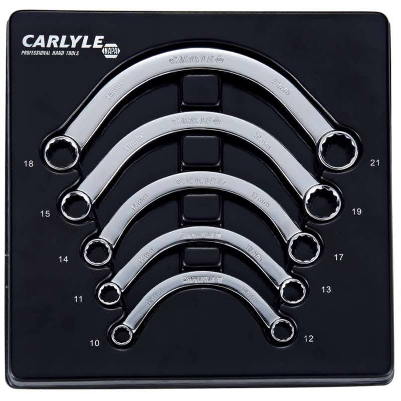 Wrench Set - Box End, 5-pc, Half Moon Metric, Carlyle HMWS5M