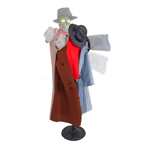 Haunted Hill Farm Life-Size 2.9-Ft Animatronic Gravely Granny by Tekky Halloween Decoration with Motion-Activated Sounds