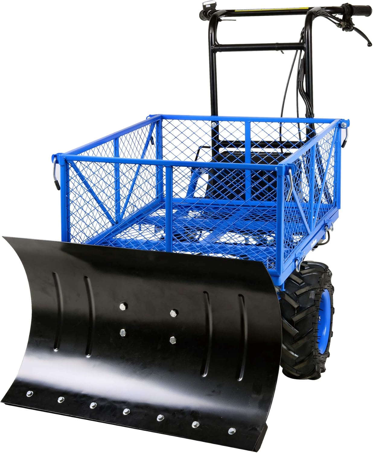 Landworks Snow Plow Wagon Utility Electric Wheelbarrow Barrel Dump Power Wagon Mountable Steel