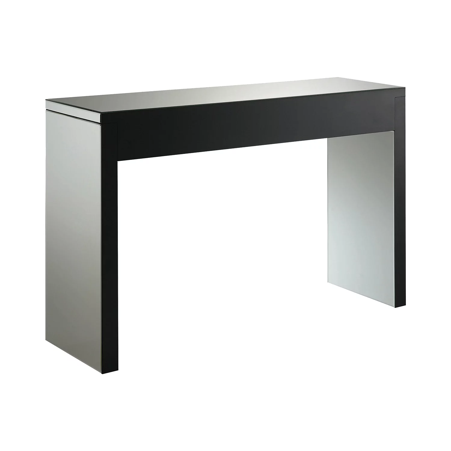 Layton Rectangular Sofa Table Silver and Clear Mirror
