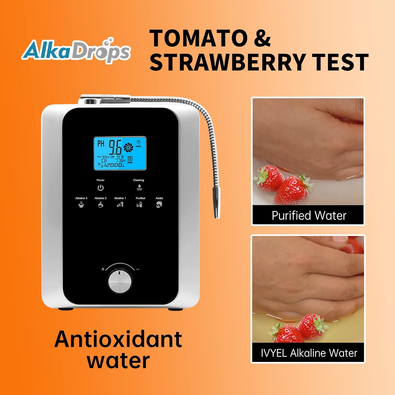 Water Ionizer and Water Purifier Machine,PH 3-11 Alkaline Acid Water Machine,Up to -800mV ORP, 8000 Liters Per Filter,11 Plate Electrode,Regulation Valve to Control PH and ORP/Auto-Cleaning