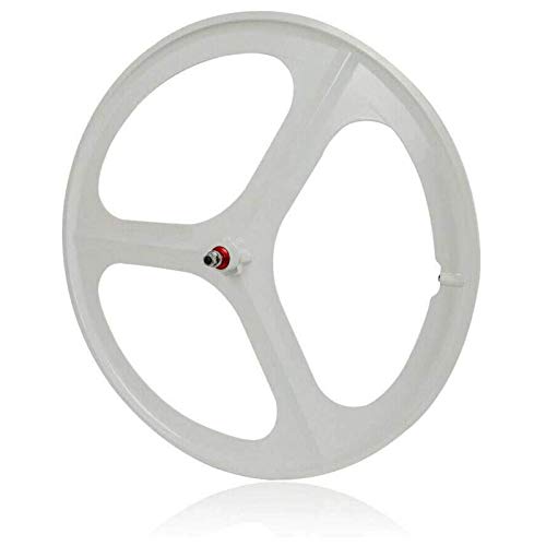 Bicycle Bike Wheel, 700C Fixed Gear Wheels, 26" Fixed Gear Bicycle Wheelset 3 Spoke Rim Single Speed Front Rear Fixie Bicycle Wheels Track Wheel Clincher Type Bike Wheel,(Front & Rear) White