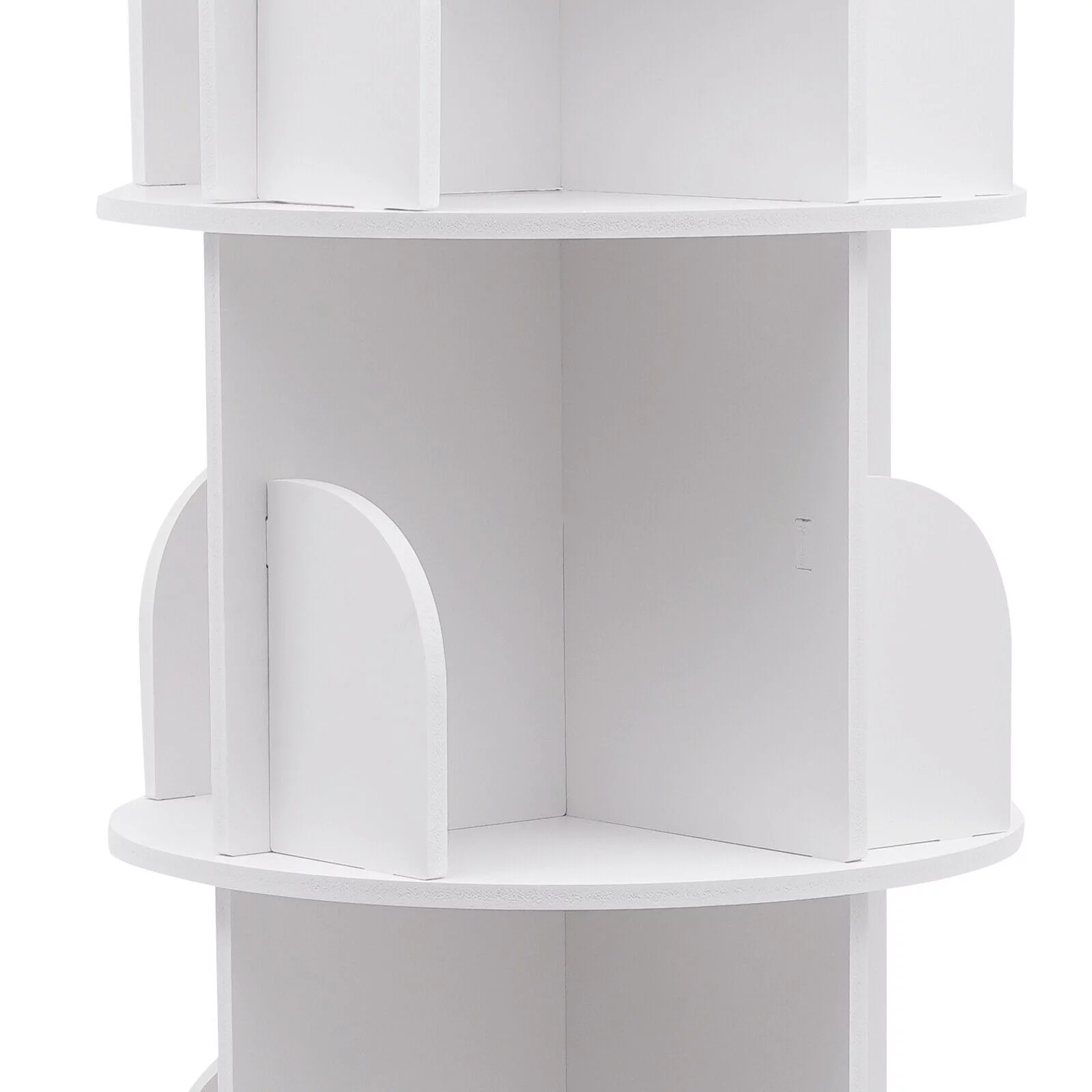 Miumaeov Rotating Bookshelf White Small Corner Bookshelf 360° Display Floor Standing Bookcase Storage Rack Stackable for Home Bedroom Living Room Office