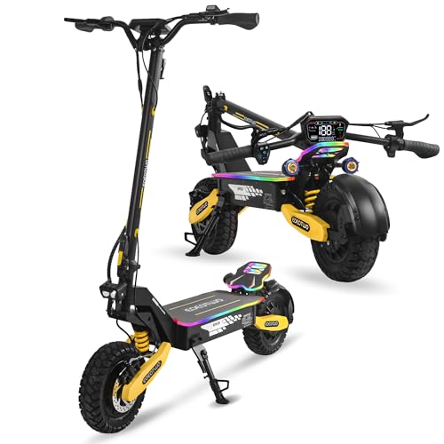Electric Scooter for Adults, 1200W/2400W Off Road Motor Fast E Scooter, Up to 31/40 MPH Top Speed & 20/43 Miles Long Range, 11" Off-Road Tires, 330lbs MAX Load, Foldable