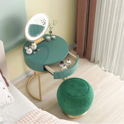 Makeup Table Dressing Table with Makeup Mirror for Bedroom, Dressing Table with Drawers, Mini Small Apartment Desk Makeup Vanity Desk