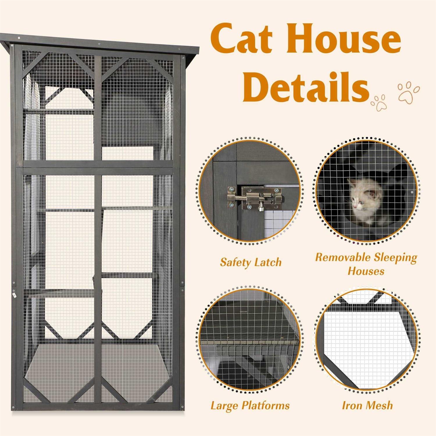 JOVNO Catio Outdoor Cat Playpen 1PS9802MGR-05 - Pet Supplies online store