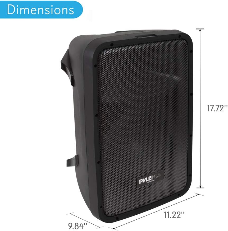 PA Speaker DJ Mixer Bundle - 300 W Portable Wireless Bluetooth Sound System w/ USB SD XLR 1/4 RCA Inputs - Dual Speaker, Mixer, Microphone, Stand, Cable - Home/Outdoor Party - Pyle PPHP28AMX,Black