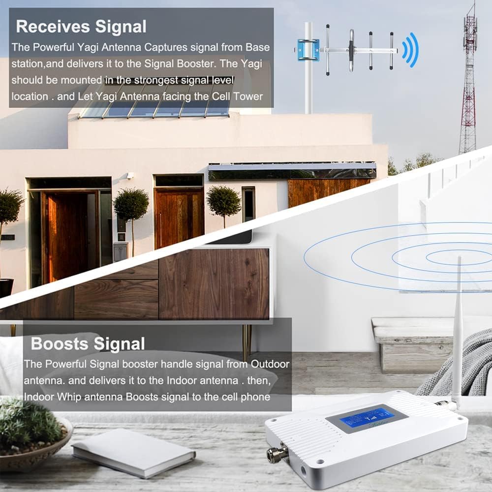 Verizon Cell Phone Signal Booster AT&T Signal Booster 4G LTE 5G T Mobile Band 12/13/17 Cell Phone Booster Verizon Signal Booster ATT Cell Booster Verizon Network Extender for Home Boosts Data/Call