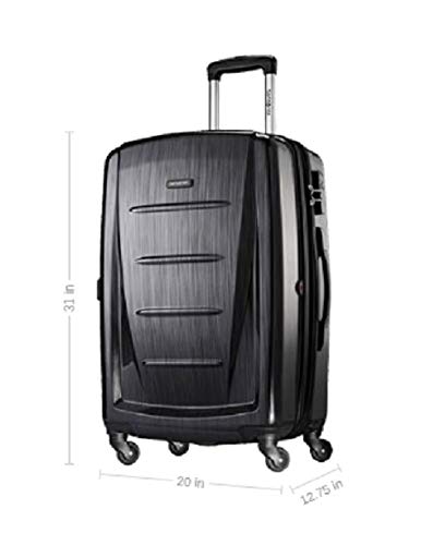 Samsonite Winfield 2 Hardside Expandable Luggage with Spinner Wheels, Brushed Anthracite, Checked-Large 28-Inch