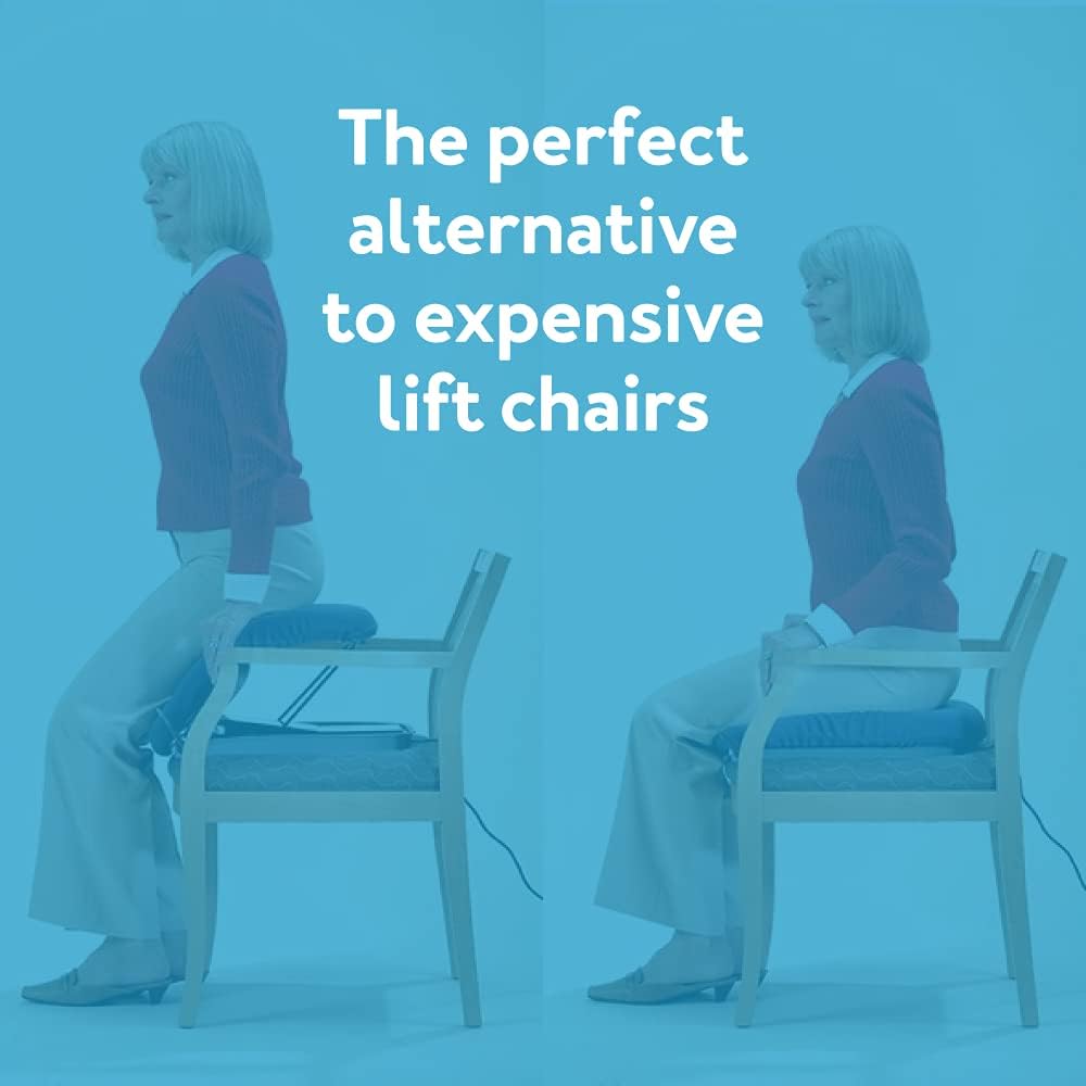 Carex Upeasy Power Seat, Portable Electric Lifting Seat, with Support for Up to 300 Pounds, Provides 100% Assistance , Navy Blue