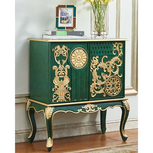 Side Panel Buffet Modern Storage Space Light Luxury Entrance Cabinet Solid Wood Carved Entrance Hall Partition Country Decoration Retro Old Sideboard Free Standing Decorative Cabinet