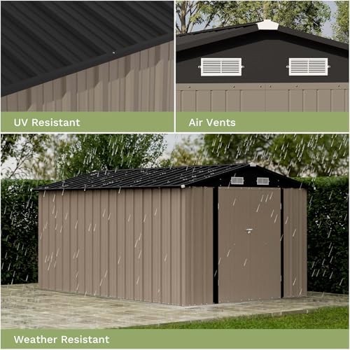 Patiowell 3 x 3 FT Outdoor Storage Shed,Small Garden Tool Storage Shed with Sloping Roof and Single Lockable Door, Outdoor Shed for Backyard Garden Patio Lawn, Grey