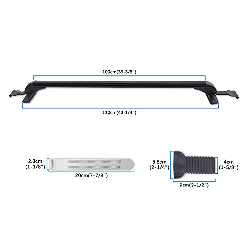 43.3" Roof Rack Cross Bar Universal Adjustable fit Most Vehicle Without Roof Side Rail Black Aluminum Roof Bars Max 165LBS Load Capacity with 2 Keys
