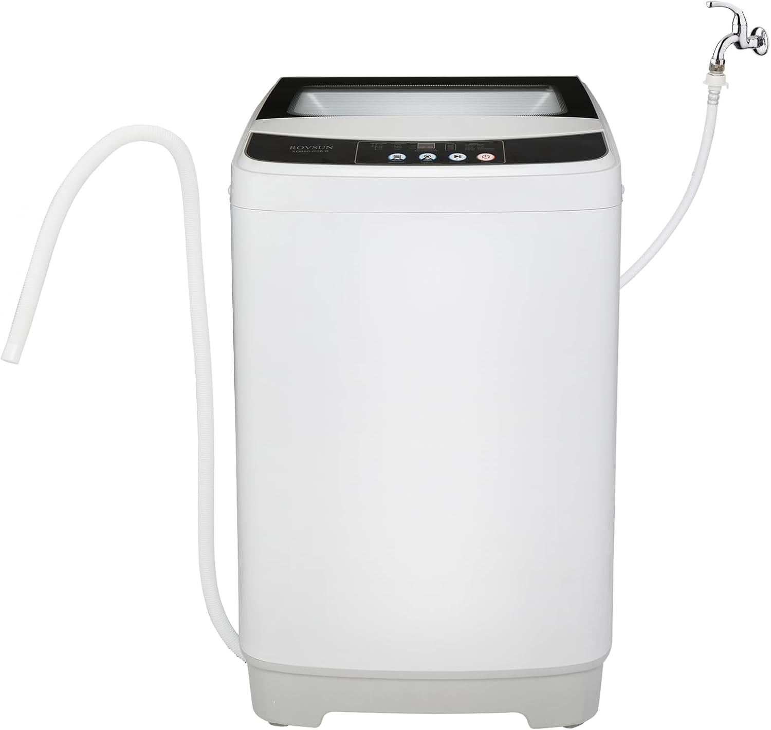 ROVSUN 13lbs Portable Washing Machine with Drain Pump, 1.32cu.ft Full-Automatic Washer with 10 Programs 8 Water Levels, Perfect for Apartments, RVs and Dorm