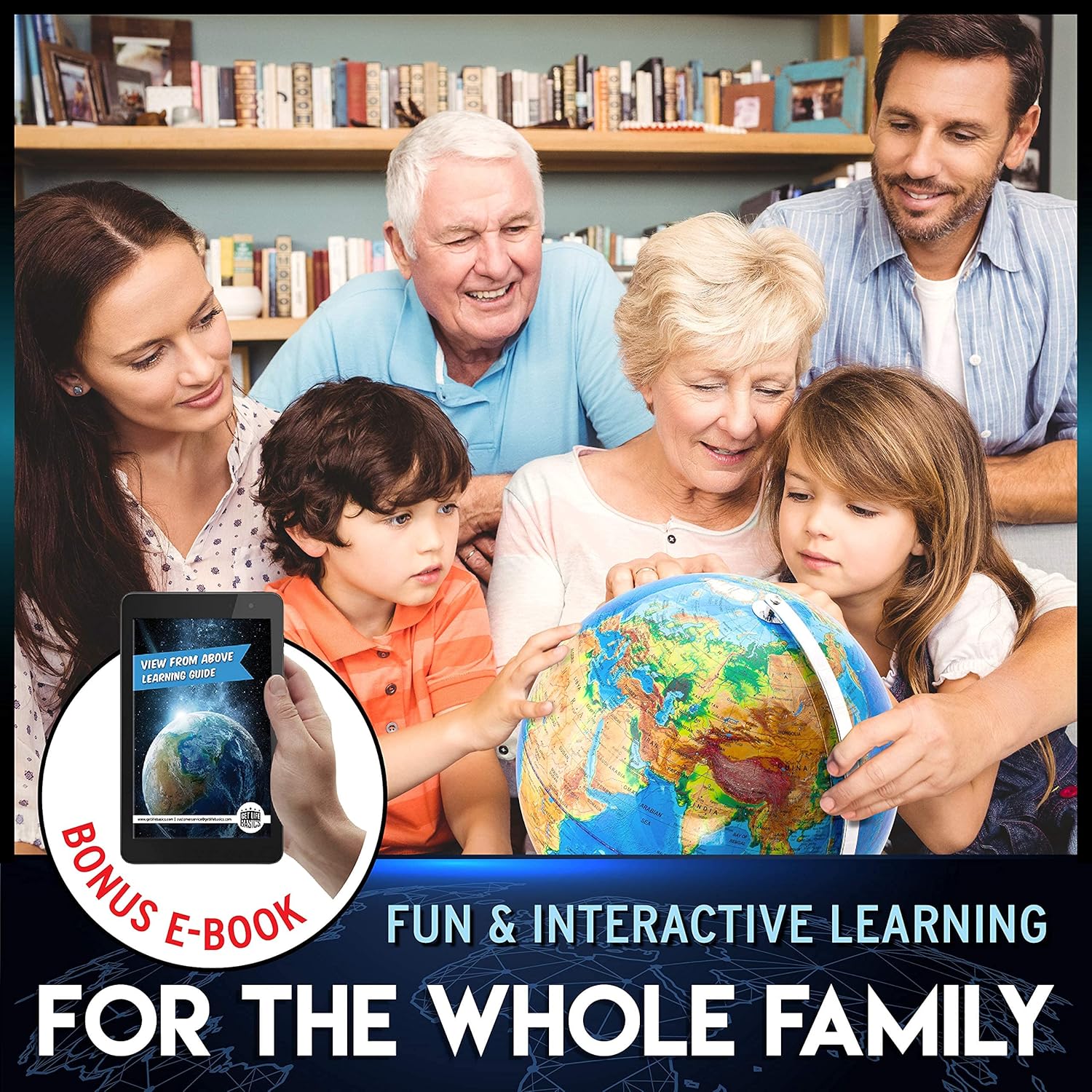 World Globe with Stand - 13" Globes for Kids with Light Up Constellation, Map of Earth for Interactive Learning, Globes for Adults Illuminated Constellation, Educational Toys - Includes Bonus E-Book