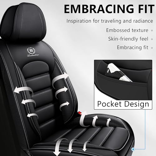 Car Seat Covers Front Seats for Toyota Corolla Cross 2000-2024,Leather Cover Seats for Cars,Automotive Seat Covers Vehicle Cushion Compatible with Airbag（Front Seats,Classic Black）
