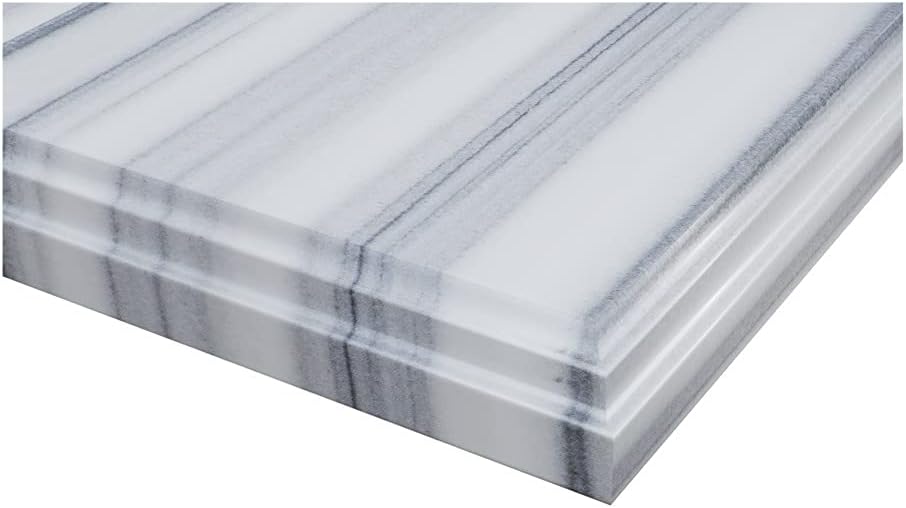 Laviva White Stripes Marble Countertop - 60" - Single Hole with Rectangular Sink