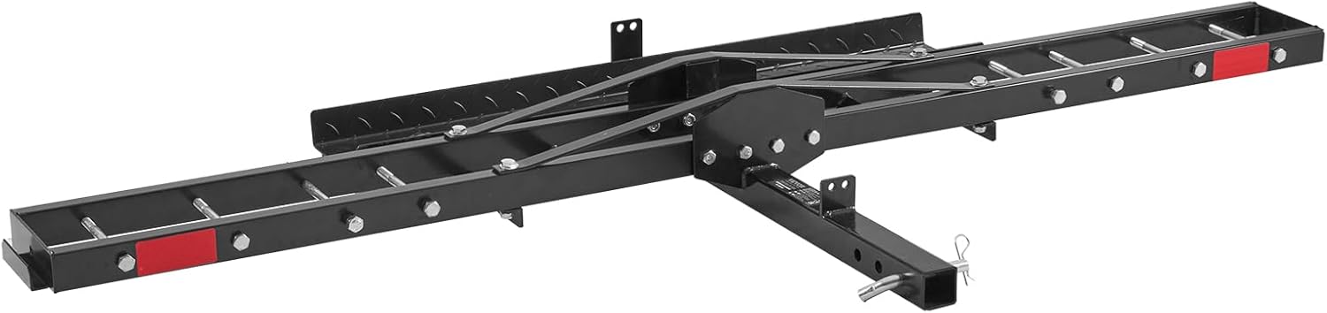 VEVOR Motorcycle Carrier, 600 LBS Steel Motorcycle Carrier Hitch Mount with Loading Ramp, Scooter Dirt Bike Trailer Hauler with Ratchet Straps and Stabilizer, for Car, Truck with 2" Hitch Receiver
