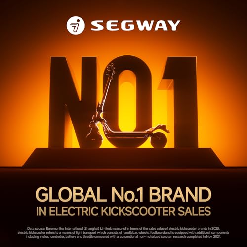 Segway Ninebot F3 Electric Scooter, Up to 20 MPH, 44-Mile Range, Self-Sealing Tubeless Tires, Front Hydraulic & Rear Elastomer Suspension, UL2271 2272 Certified