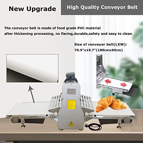 INTBUYING TableTop Dough Sheeter Machine Commercial Reversible Sheeter Croissant Fondant Dough Rollar Press Sheeter for Pie Crust Crisp Cookie Bakery/Home Bread Dough Equipment 550W 110V